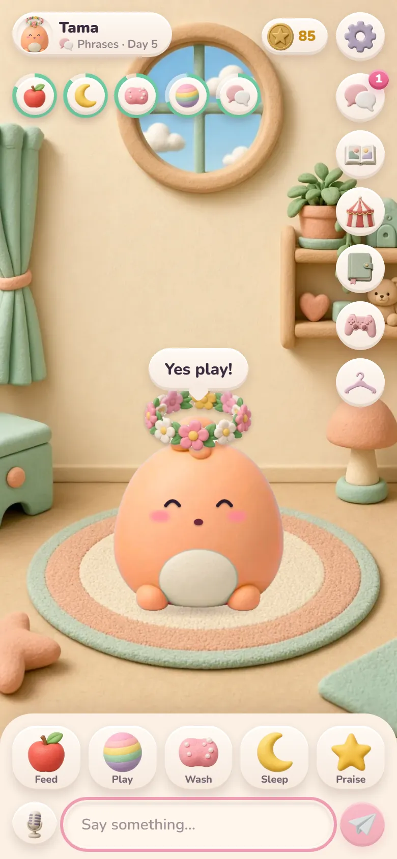 Your pet talks with the words you taught it